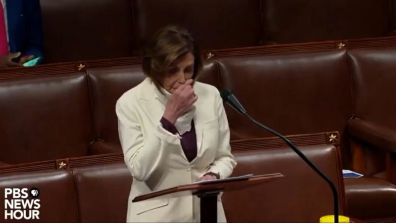 WATCH: Nancy Pelosi Wipes Snot From Her Nose With Bare Hand Then Touches Floor Podium