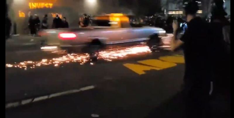 Portland Rioters Attack Driver and Attempt to Stop Him with Motorcycle, Driver Shows Them Who’s Boss (VIDEO)