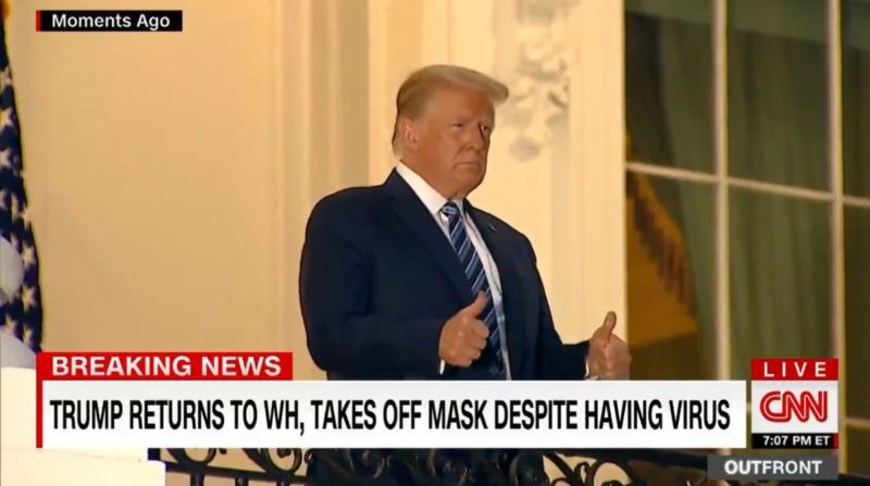 CNN Goes Berserk After President Takes Mask Off On White House Balcony