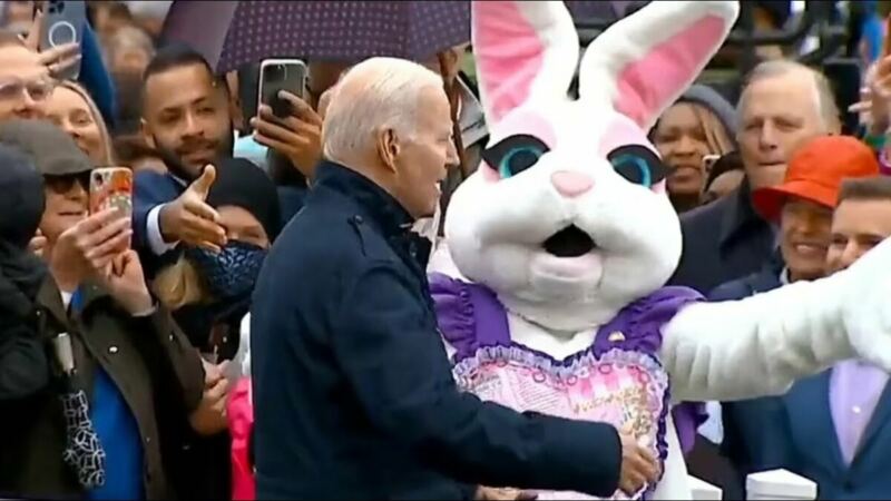 Easter Bunny Retrieves Biden as He Wanders Off to Talk Politics with Children – Here’s Who Was Inside the Suit