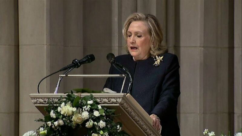 Watch: Lunatic Hillary Clinton Goes on Rant About Trump and Feminism During Funeral