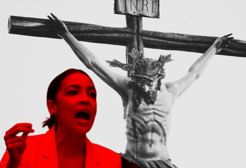 AOC Furious That Jesus Showed Up to Super Bowl