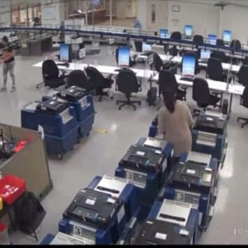 Election Officials Caught on Camera Allegedly Manipulating Sealed Machines