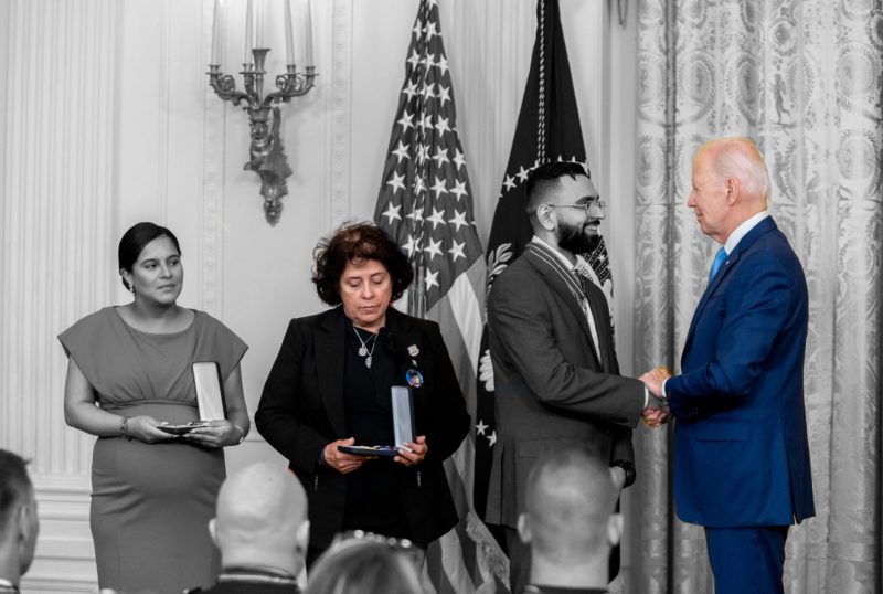 Woman’s Reaction After Joe Biden Gives Her Medal of Valor Goes Viral