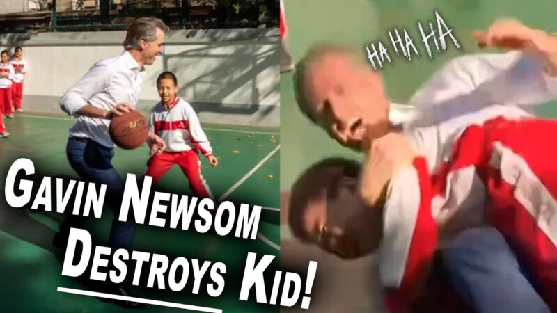 WATCH: Newsom Roasted for Plowing Over Child During Basketball Game