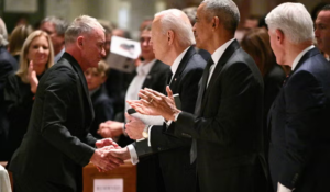 Biden Attends Ethel Kennedy Memorial With Clinton and Obama