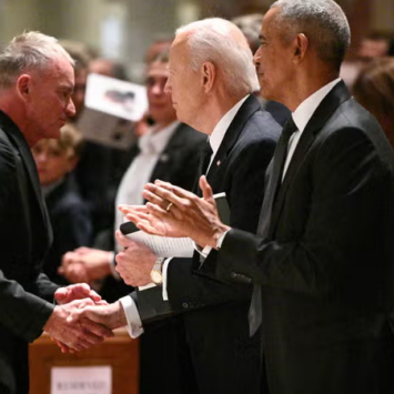 Biden Attends Ethel Kennedy Memorial With Clinton and Obama